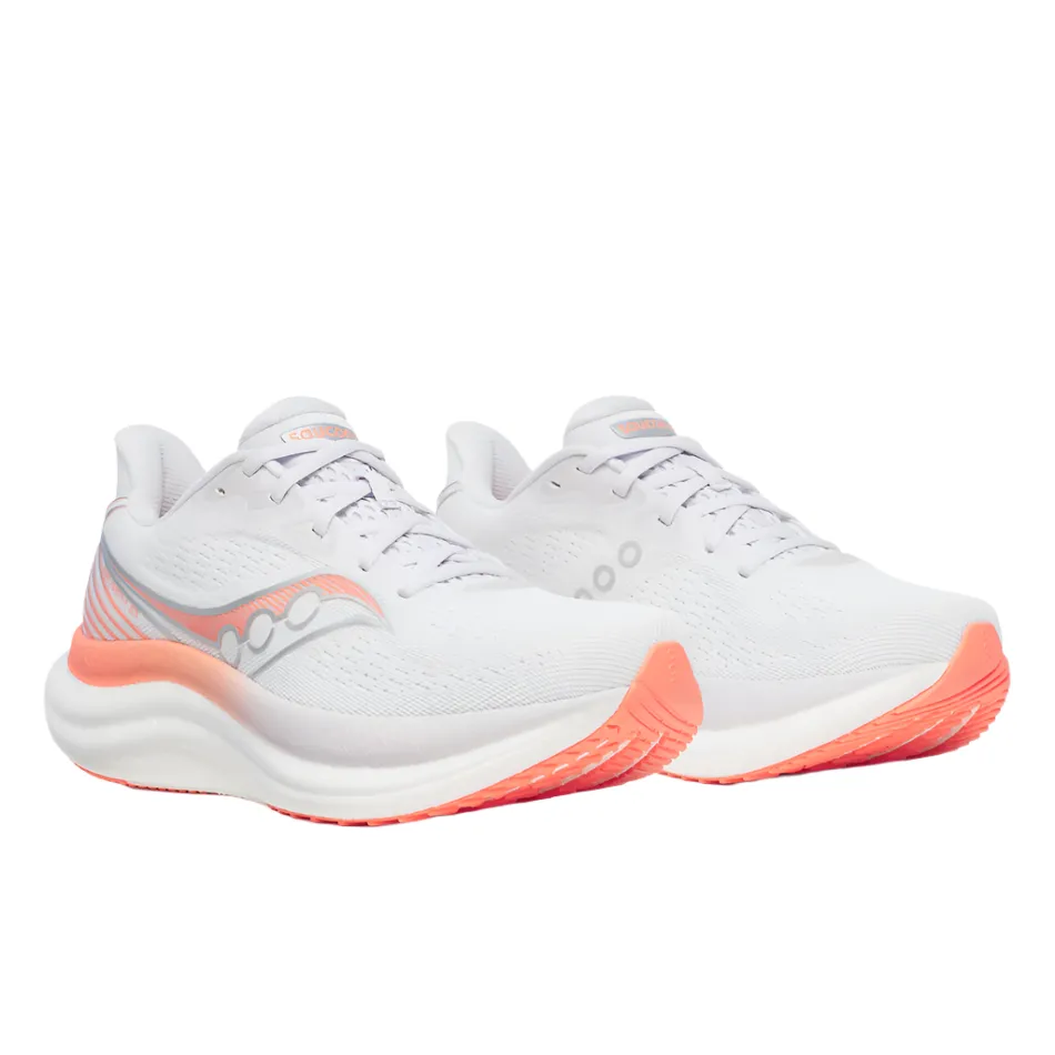 race day shoes Saucony Women's Triumph 23 Running Shoes in White/Wistful - Online Exclusive
