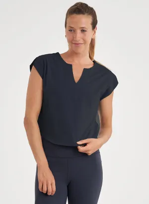 Semi - autonomous Elastic Free Slit Sleeve Tee - FINAL SALE