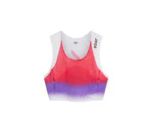 Women's Crop Race Vest | Red/Purple Stripe Anti Static Treatment Indoor Use
