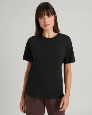 KMD Women's Short Sleeve T-shirt - Black Stingray Durable Knitwear