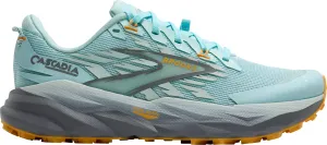 Brooks Cascadia 19 Womens Trail Running Shoes - Blue floral - design shoes Advanced Pronation Control
