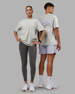 Be Yourself FLXCotton Tee Oversize - Circular Grey Washed-Violet Minimal Comfort Wear Beach Outfit