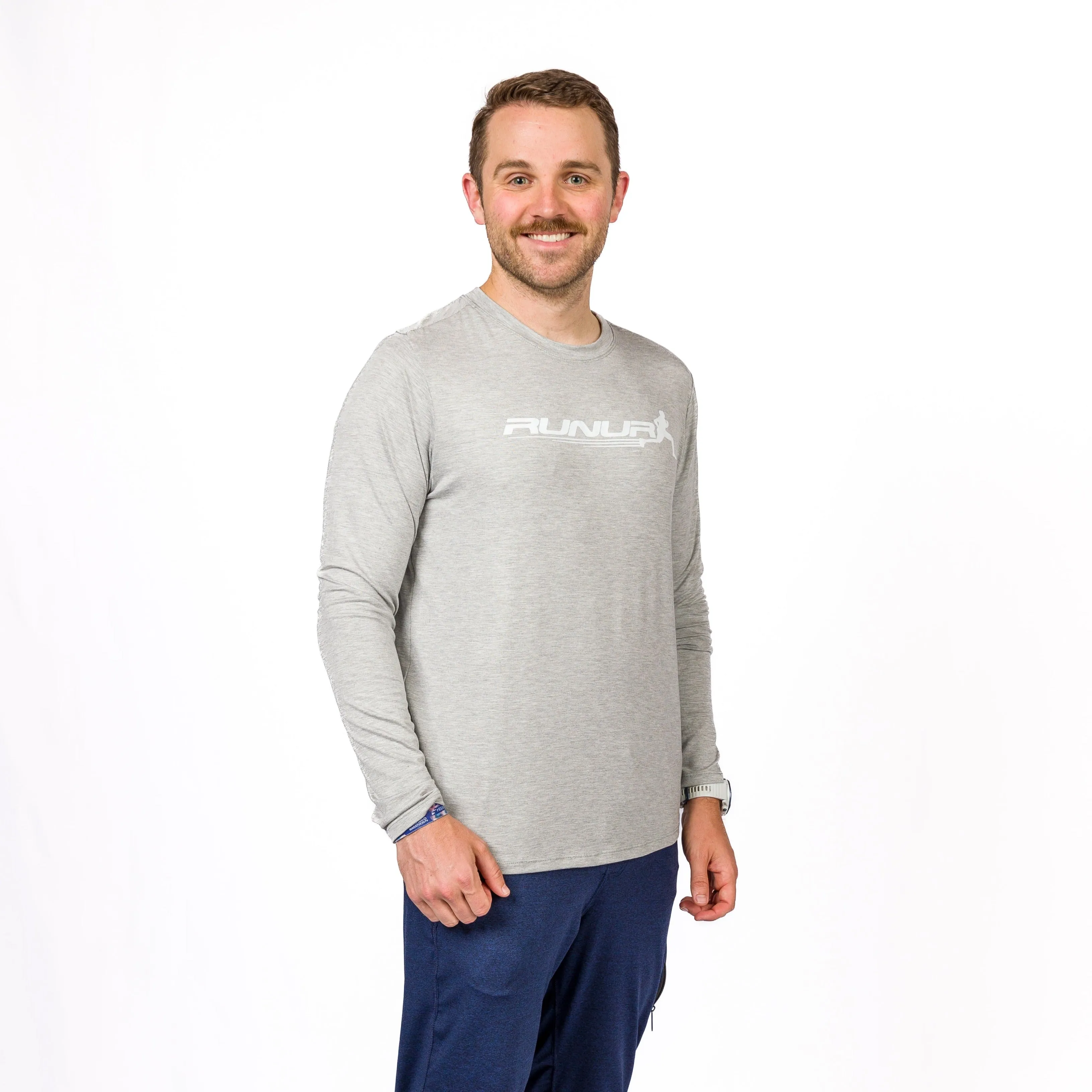 LONG SLEEVE TEE - HEATHER GRAY - THE TAPER Easy Comfort Odor-resistant