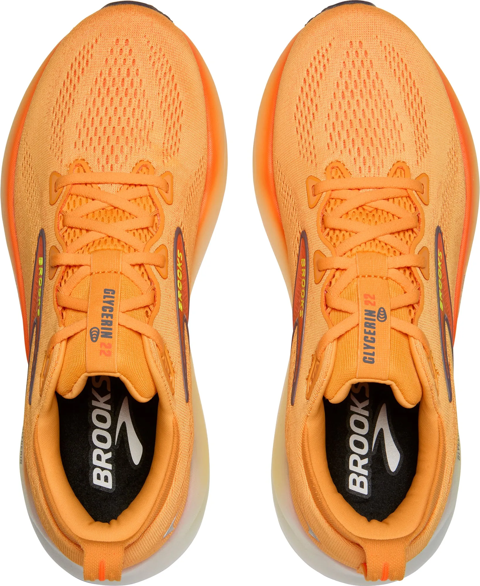 brisk - walking shoes Adjustable Heel Collar Brooks Glycerin 22 Mens Running Shoes - Orange