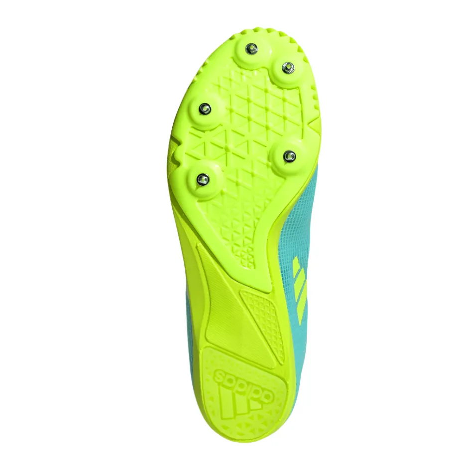 Adidas Junior Allroundstar Running Spikes in Flash Aqua/Cloud White/Lucid Lemon AW25 running shoes for competitive male runners Lockdown fit