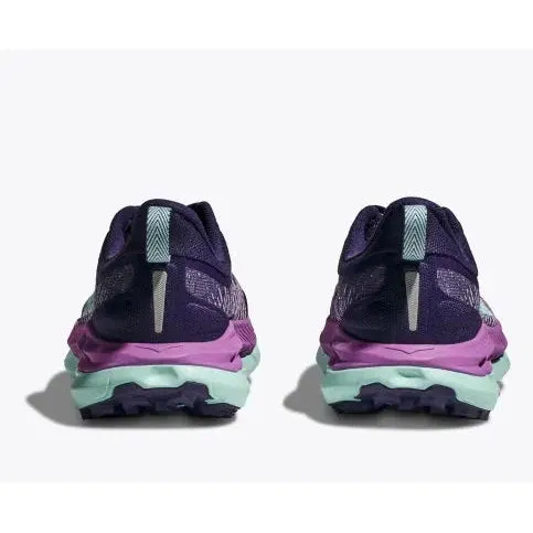 lace up trail shoes Water Resistant Trail Shoes Hoka Women's Mafate Speed 4 (Night Sky / Orchid Flower)