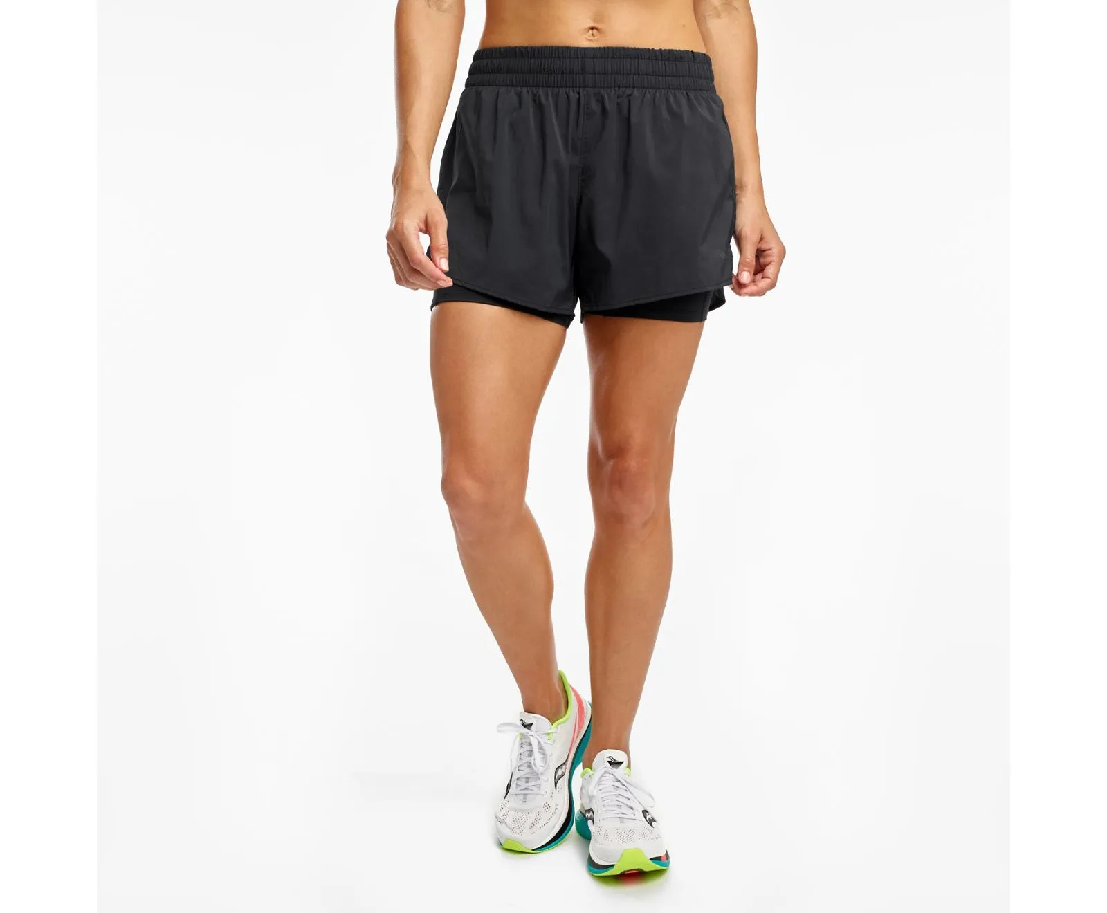 Saucony | ReRun 4" 2-1 Short | Women's | Black Father's Day gift