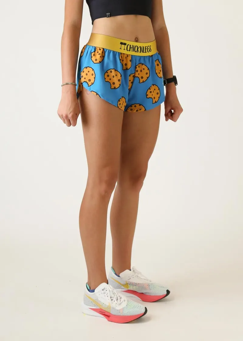 Women's Chocolate Chip Cookies  1.5" Split Shorts Fit Flex Active Ready