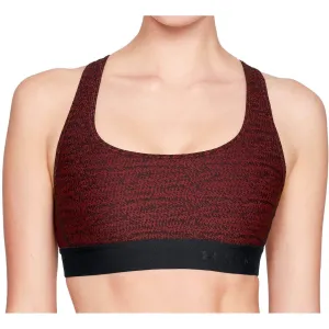 Spandex sports outfit Sweat Absorbent Lining Under Armour Crossback Jacquard Womens Sports Bra - Red