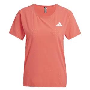 Premium Material adidas Adizero Short Sleeve Women's Running Tee - Semi Lucid Red