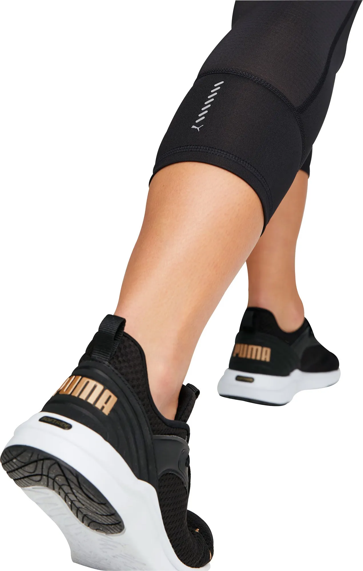 Puma Favourite 3/4 Capri Womens Running Tights - Black Durable Stitch