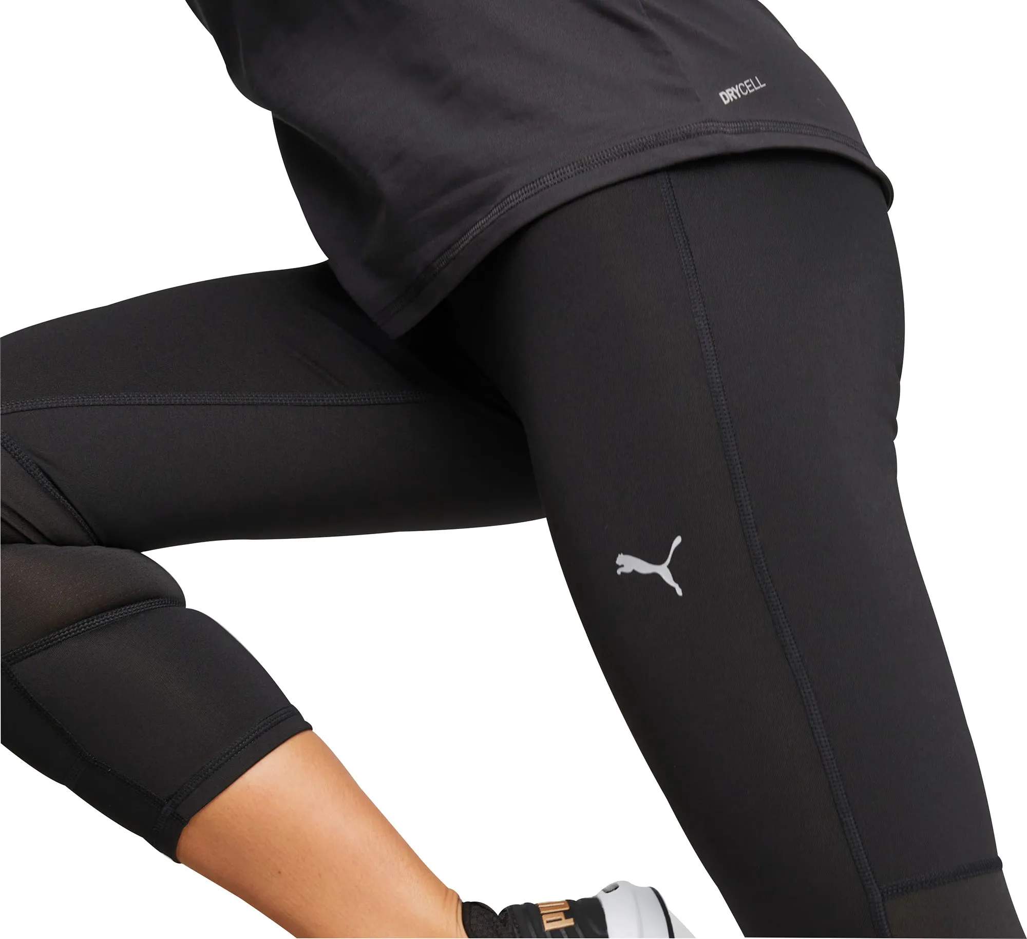 Urban Commuter City Walk Puma Favourite 3/4 Capri Womens Running Tights - Black