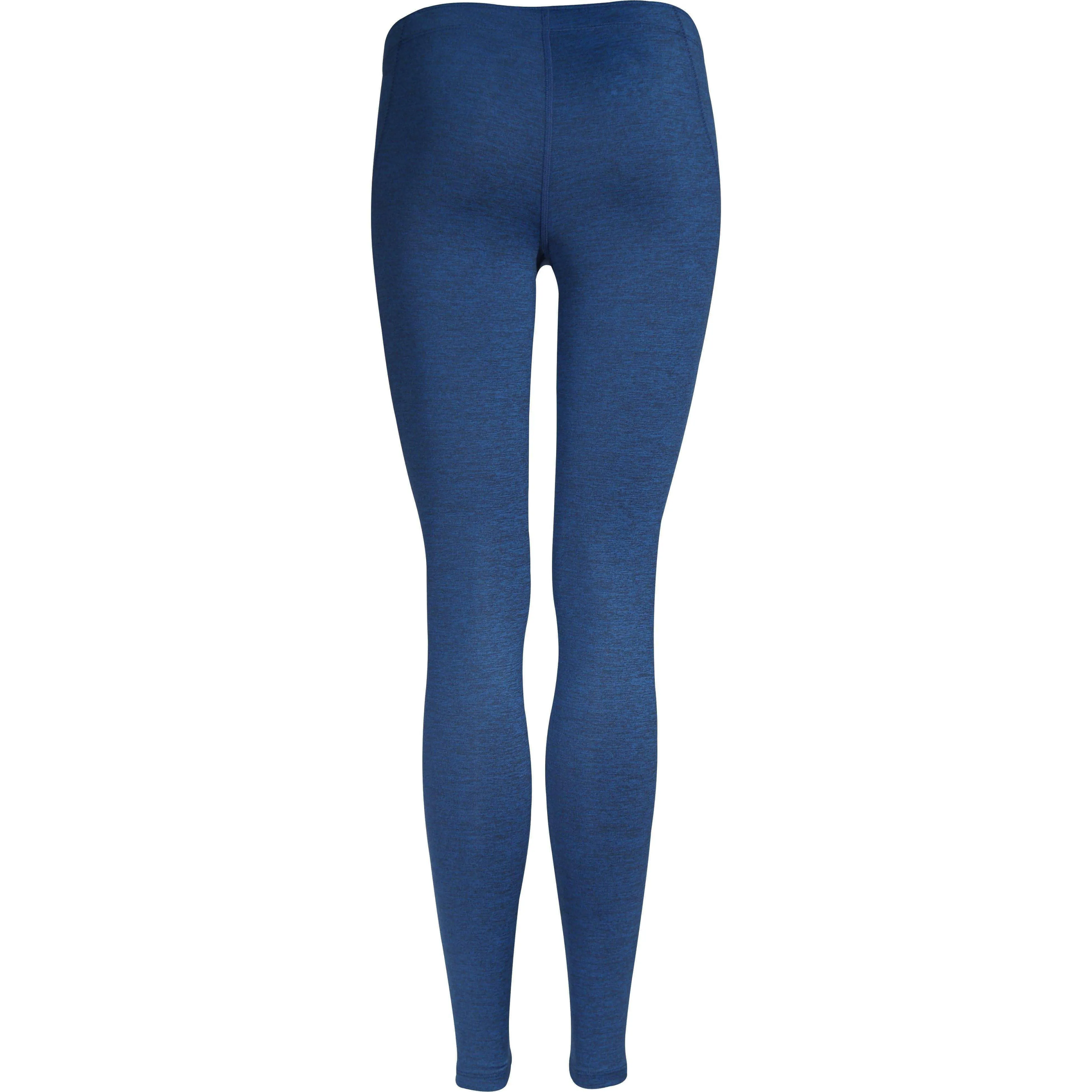 No Gap Waistline Flat Seams More Mile Train To Run Womens Long Running Tights - Blue