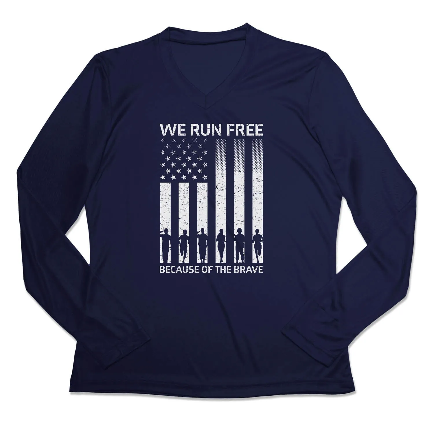 Women's Long Sleeve Tech Tee - Because of the Brave Outdoor Leisure loose but not baggy