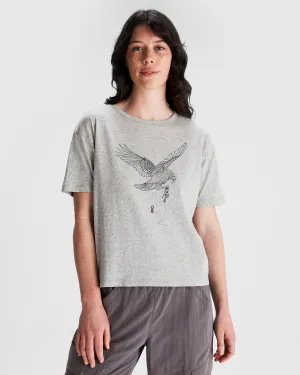 Women's O.Smither Organic Cotton T-shirt - Light Grey Marle Soft and Light Comfy Movement