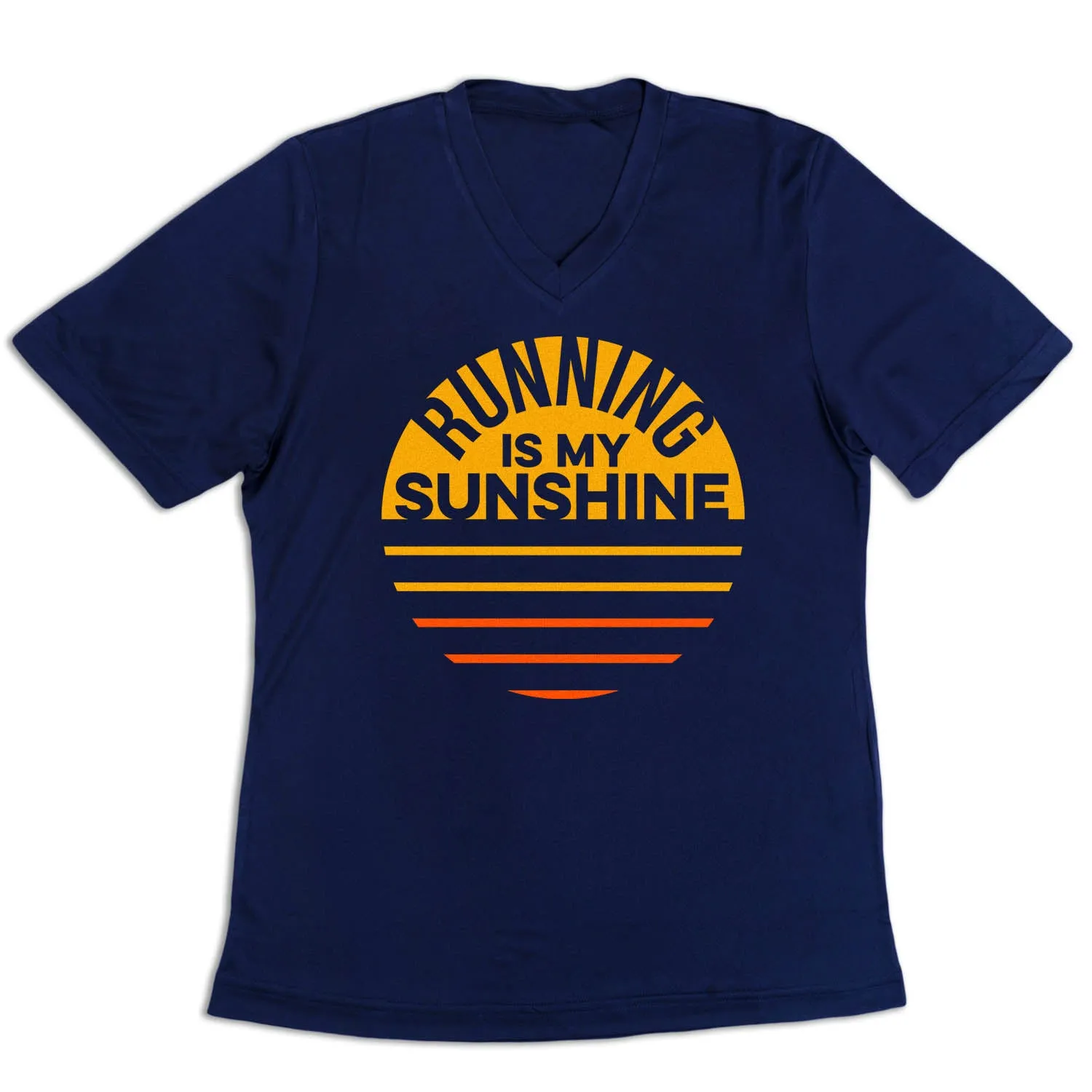 Breathable Mesh Panels Women's Short Sleeve Tech Tee - Running is My Sunshine