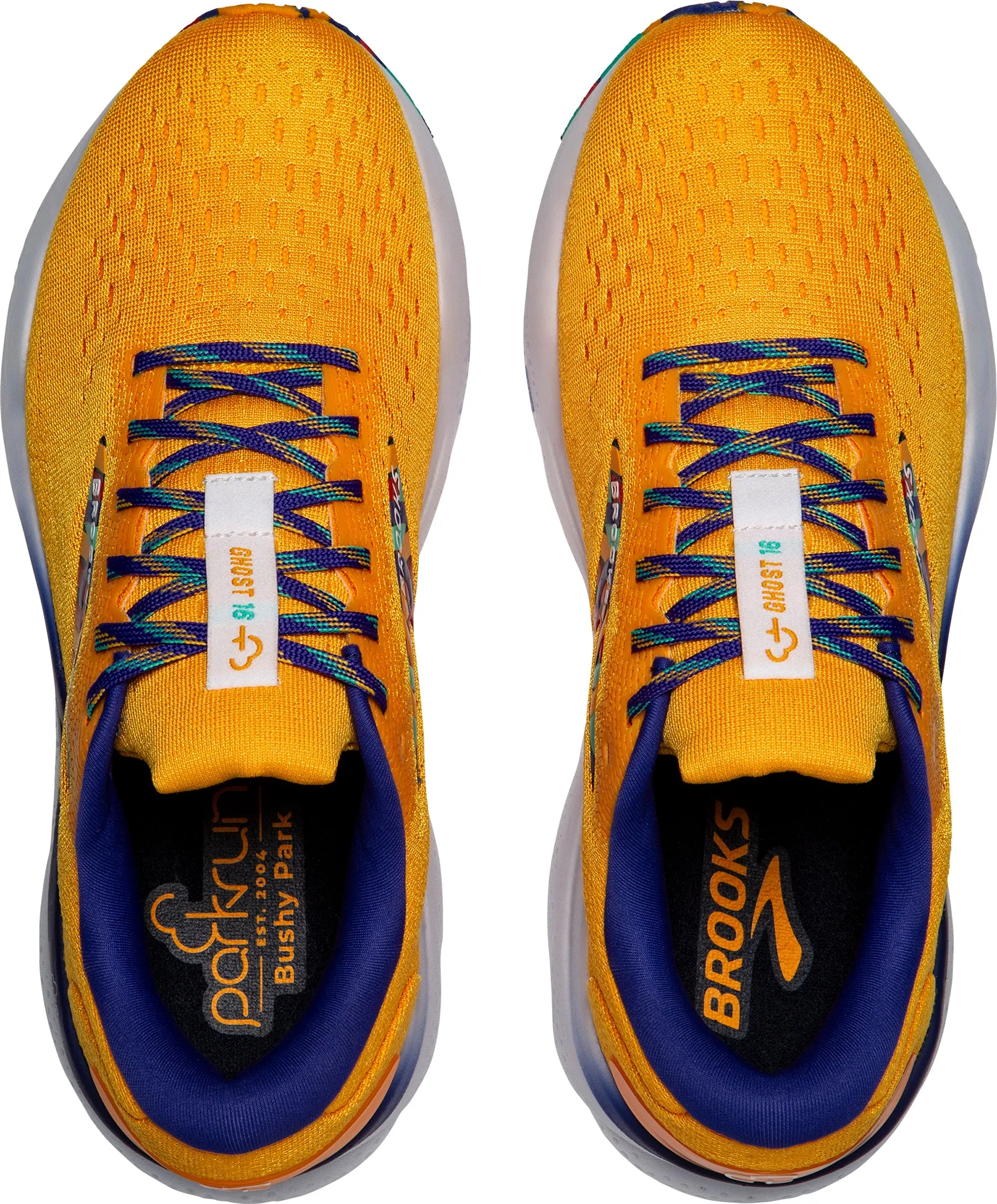 Brooks Ghost 16 Womens Running Shoes - Orange Flexible Rollbar Technology Enhanced Traction Tread