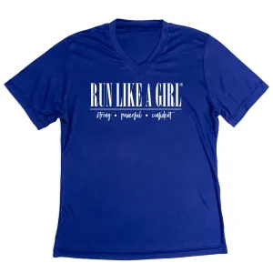 Women's Short Sleeve Tech Tee - Run Like A Girl? BiodegradableMaterial Flexible Waist