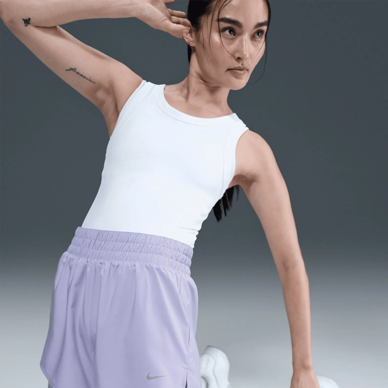 Women's Dri-FIT High-Waisted 3 Inch 2 in 1 Shorts Lilac Ice AntiPillingCloth