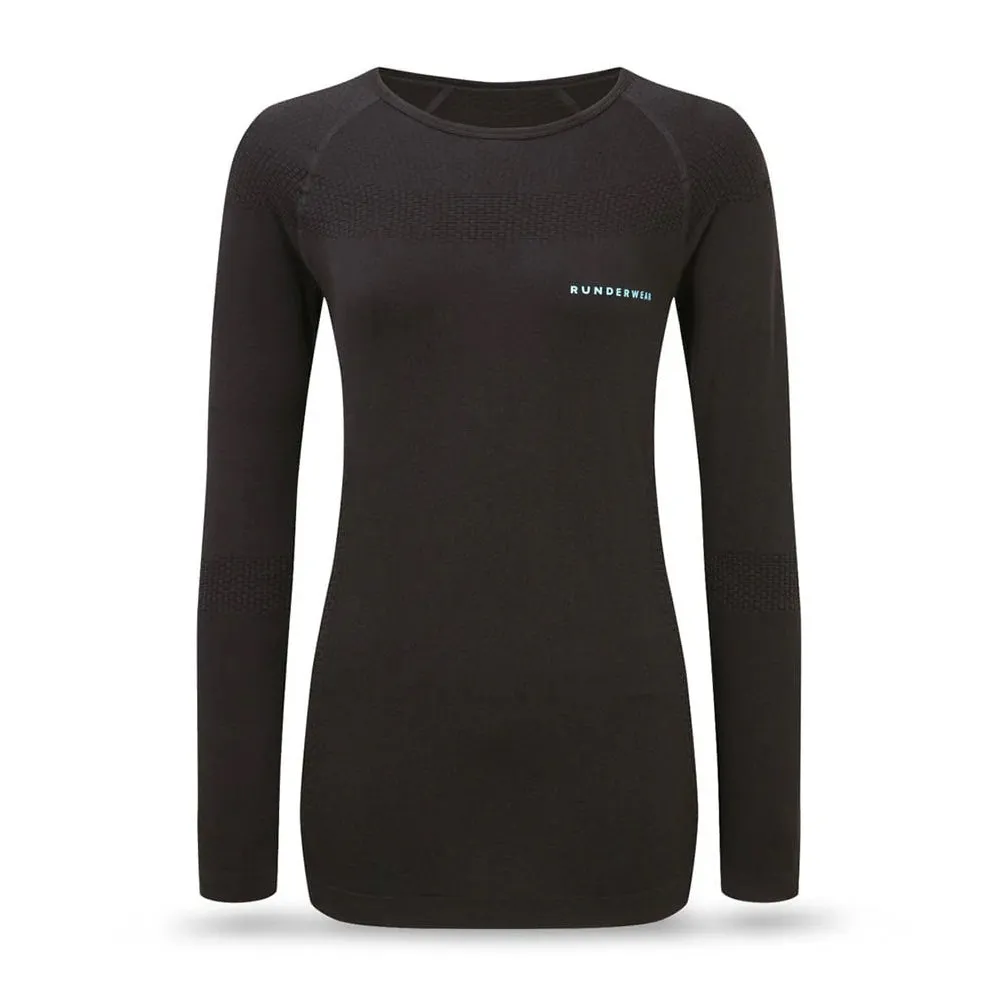 Durable Stitching Runderwear Women's Long Sleeve Base Layer- Black