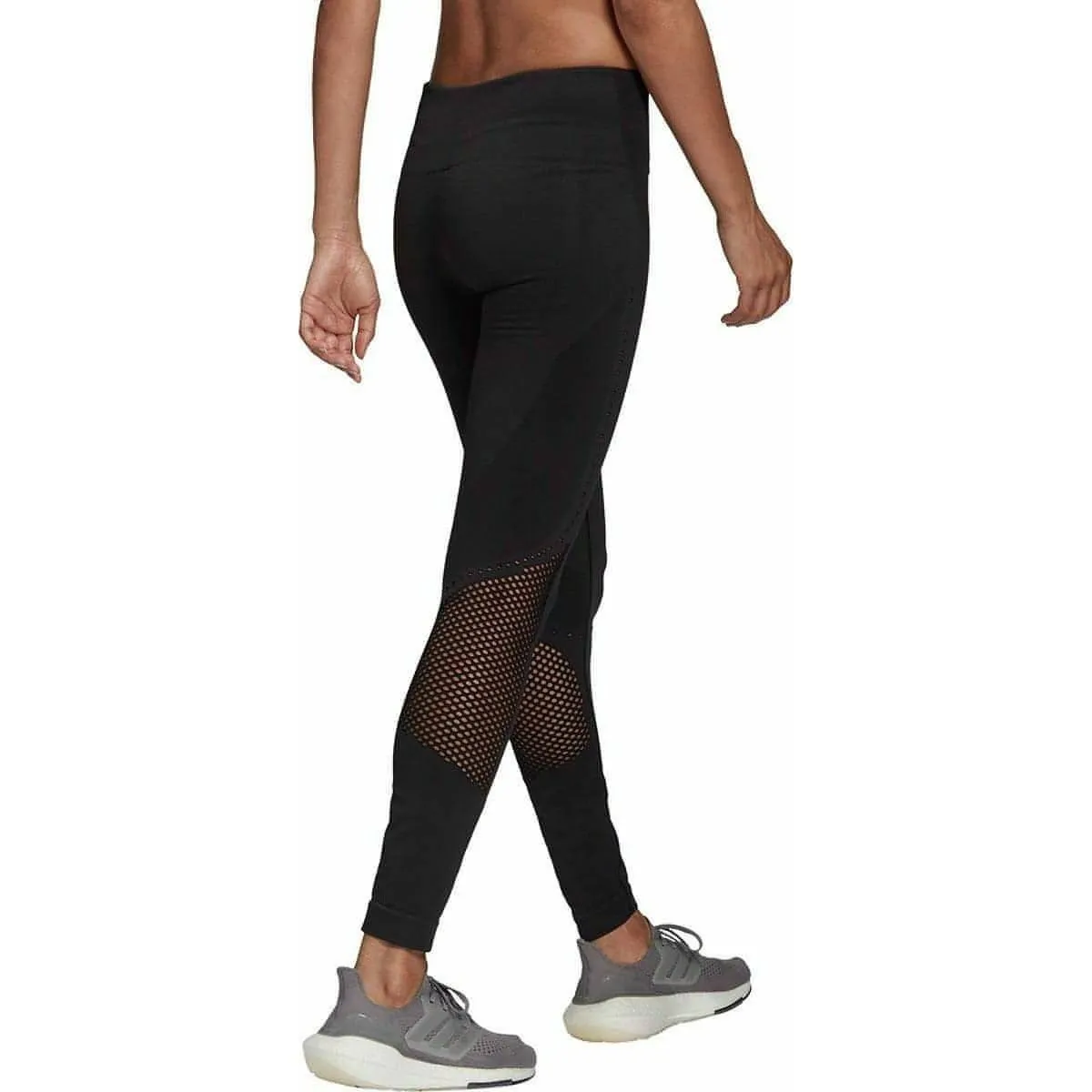 adidas AeroKnit Womens 7/8 Running Tights - Black Adjustable Drawcord