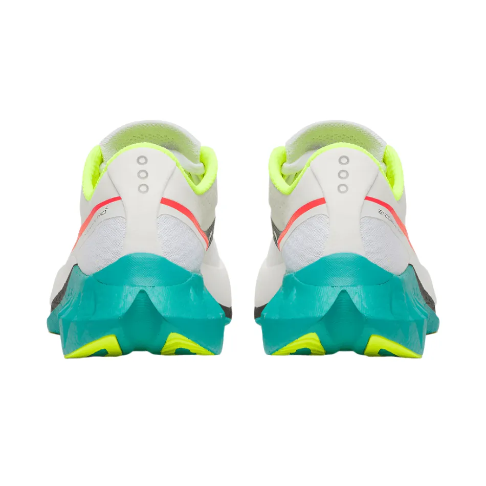 Trail Cushioning Strategic Zone Bracing Saucony Women's Endorphin Pro 4 Running Shoes in White/Mutant AW25