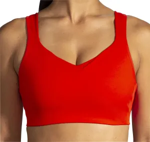Abrasion Resistant Fabric Purple workout gear Brooks Drive Convertible Run Womens Sports Bra - Red