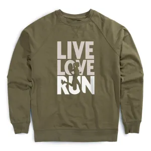 Running Raglan Crew Neck Pullover - Live Love Run Silhouette Quick Wear Festival Air