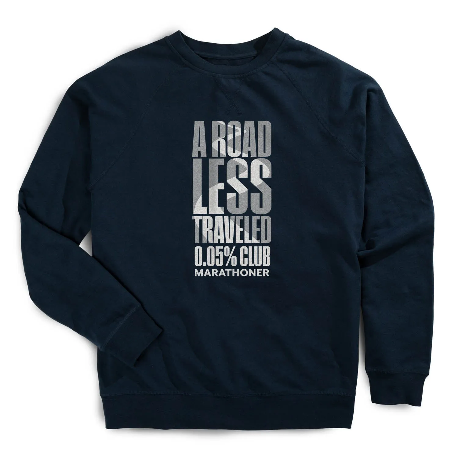 Travel Proof Running Raglan Crew Neck Sweatshirt - A Road Less Traveled - Marathoner