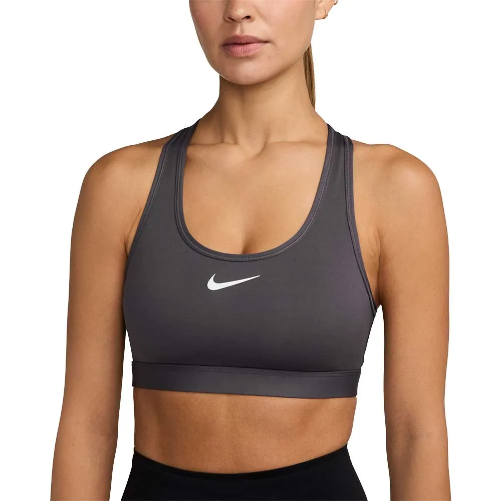 Easy Design Airflow channels Women's Nike Swoosh Medium Support Bra - Thunder Grey