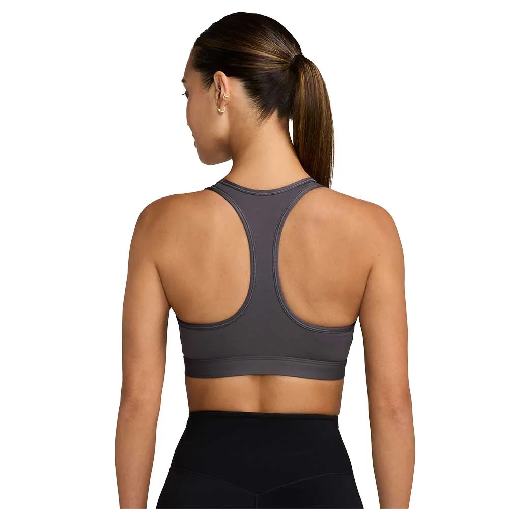 Decorative stitching Hemmed edges seams Women's Nike Swoosh Medium Support Bra - Thunder Grey