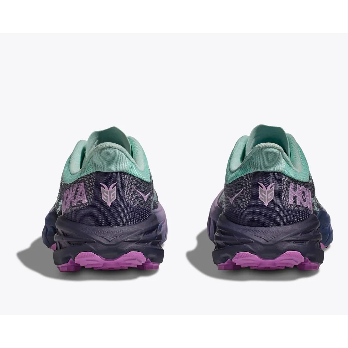 Hoka Women's Speedgoat 5 Wide (Sunlit Ocean/Night Sky) Seamless Comfort Stability Control Frame