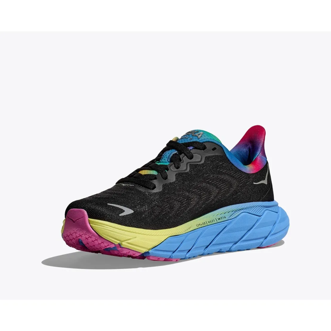 running with a headband TPU Stabilizer Hoka Women's Arahi 6 (Black/Silver)