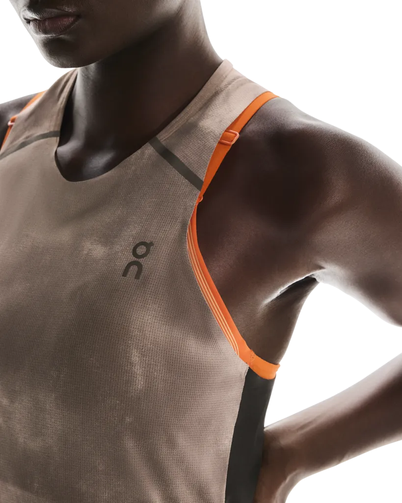 Ergonomic Armhole Shape Moisture Control Fabric Women's Performance Tank AOP Cinder