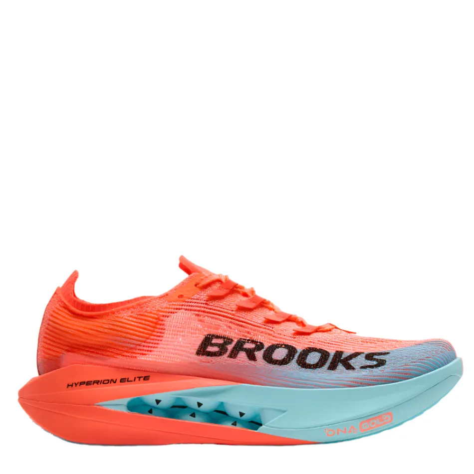 Brooks Unisex Hyperion Elite 5 Running Shoes in Pink Clay/Atomizer Blue AW25 road races amateur shoes