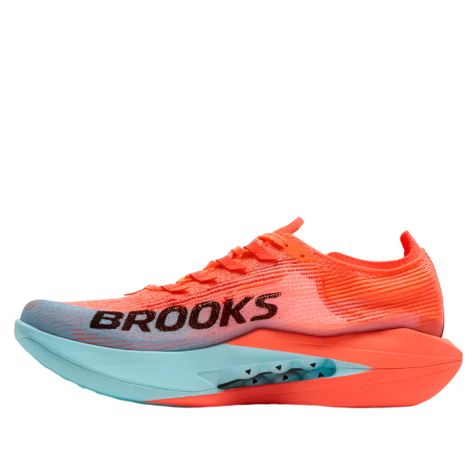 day - visibility shoes Brooks Unisex Hyperion Elite 5 Running Shoes in Pink Clay/Atomizer Blue AW25