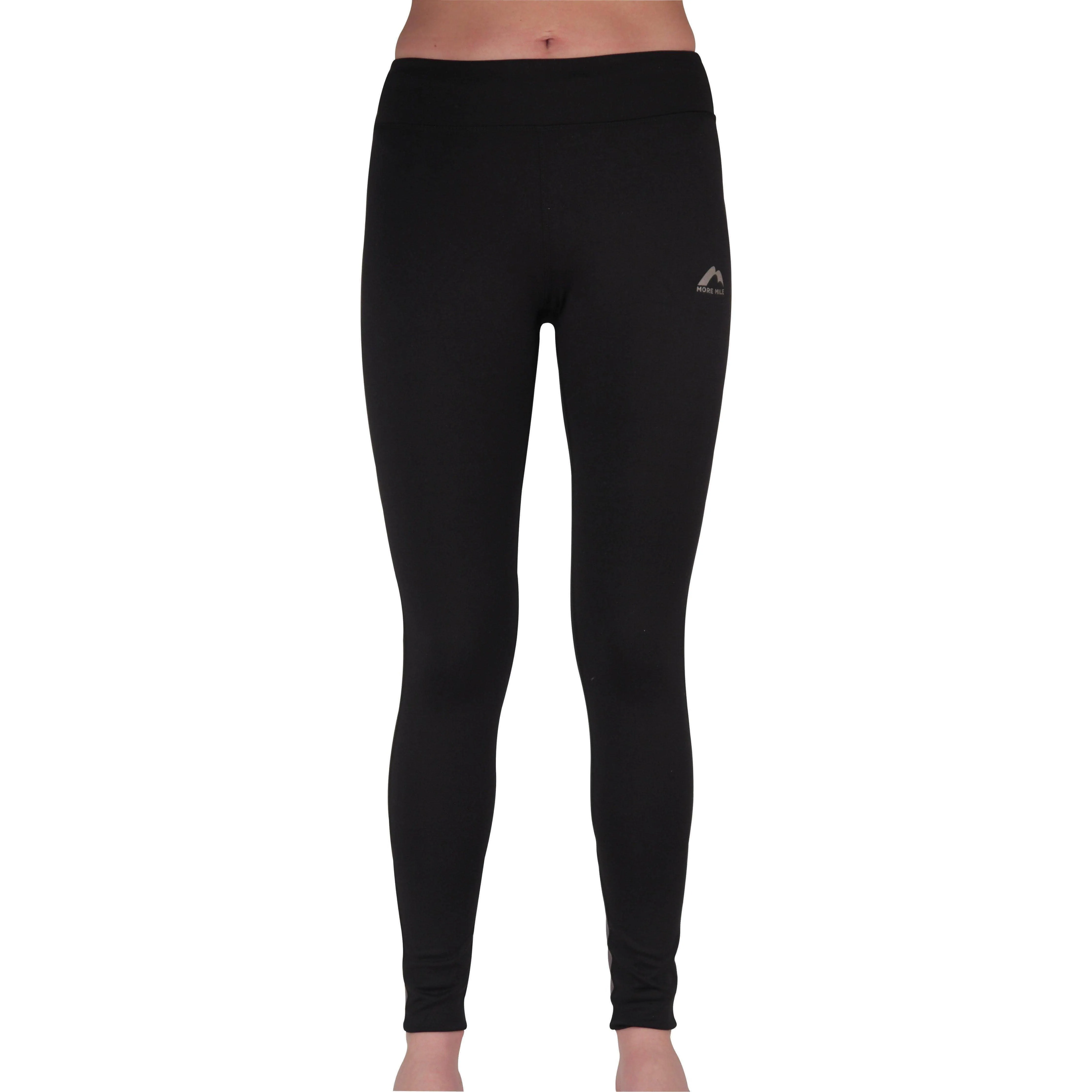 Active Lifestyle Hiking Trail Soft Wear More Mile Power Womens Long Running Tights - Black