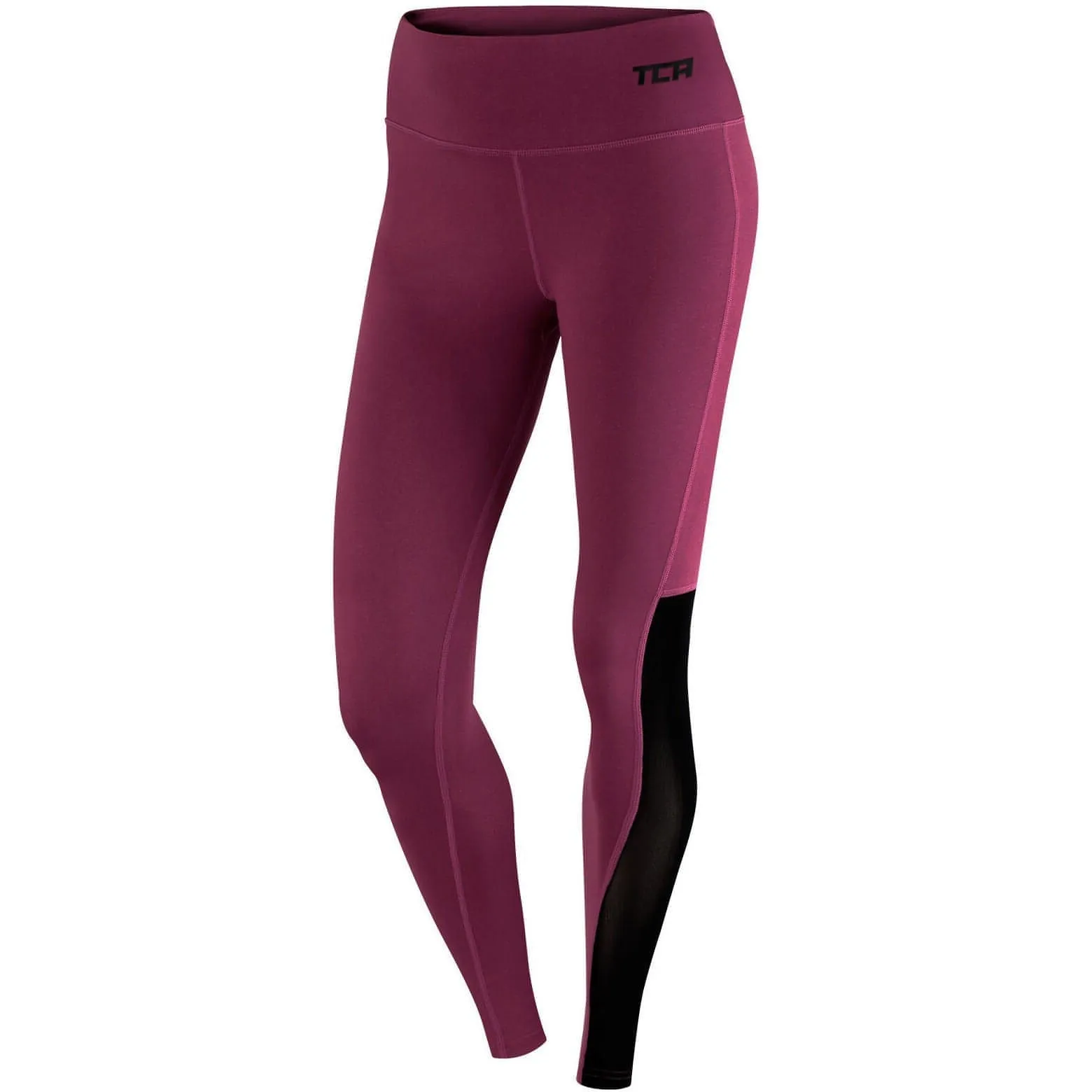 High-Stretch Comfort Active Lifestyle Hiking Trail TCA Pro Performance MeshLuxe Womens Long Running Tights - Pink
