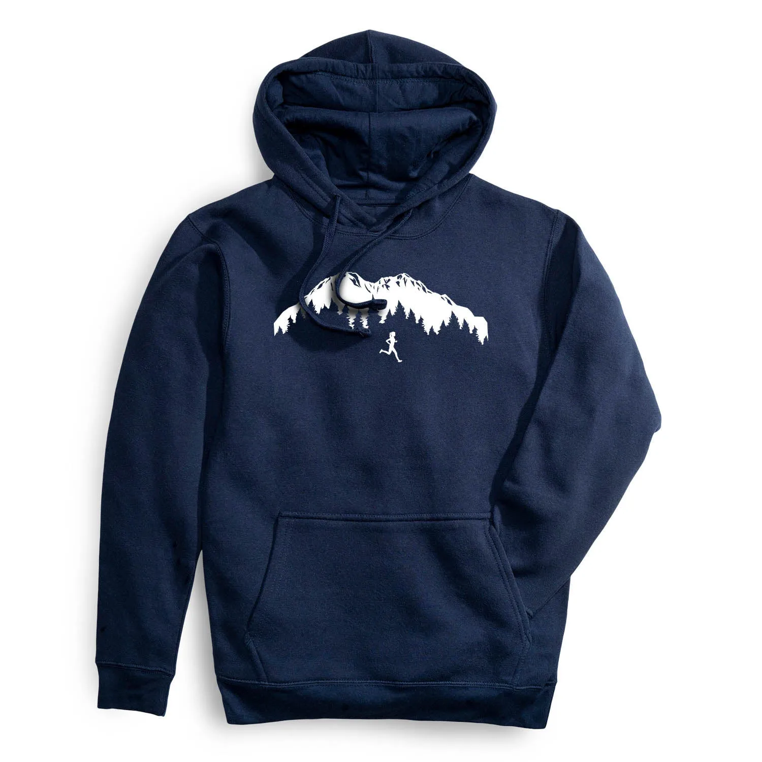 Sequin Glow Statement Fleece Hoodie - Trail Runner in the Mountains
