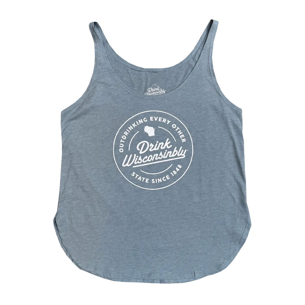 Women's Stonewash Denim Festival Tank Top Relaxed fit style