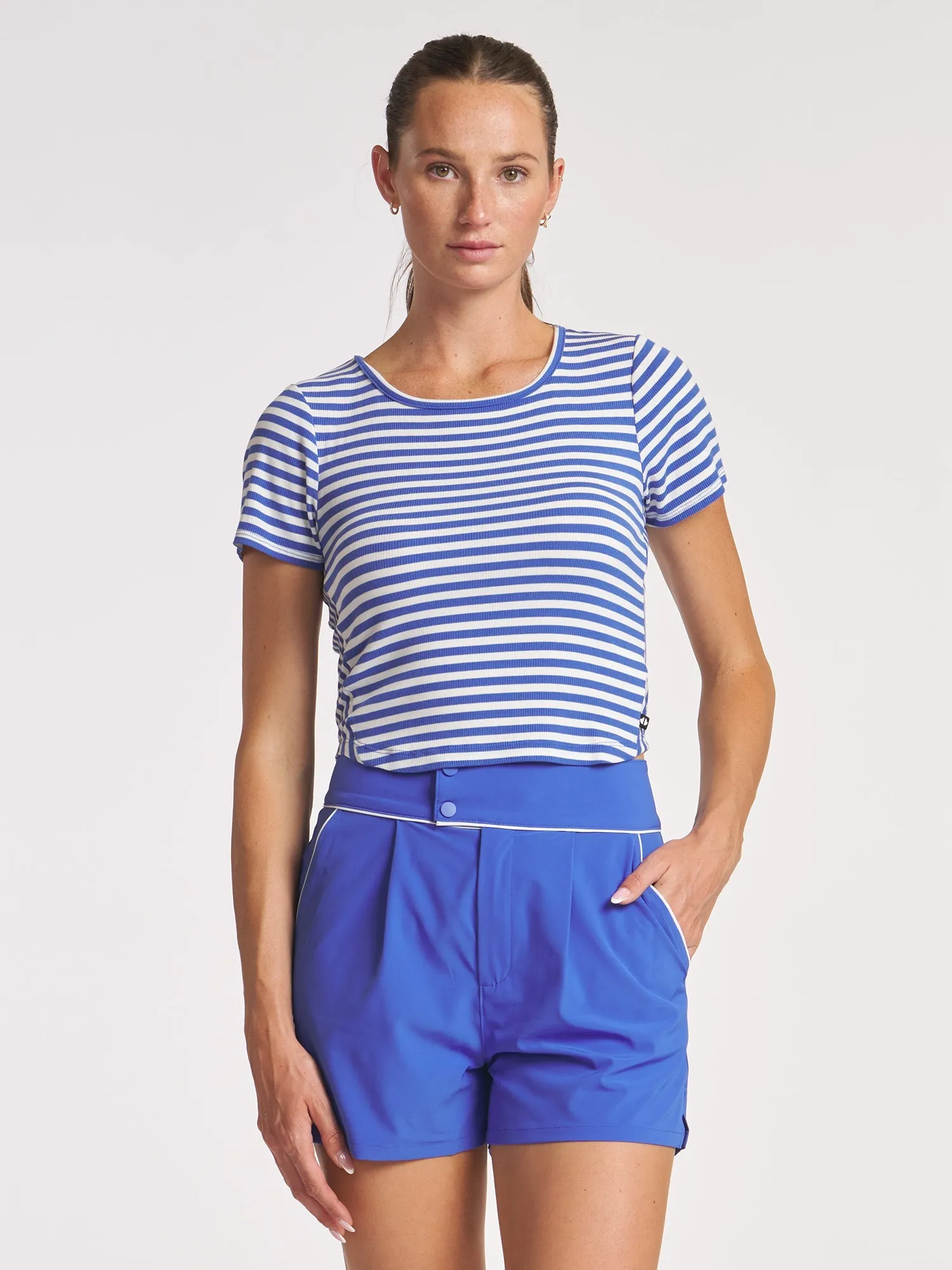 Stripe Crew Neck Tee day operation