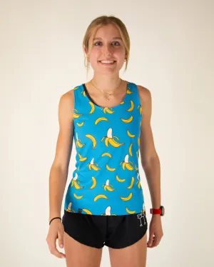 Potential Women's Blue Bananas Performance Singlet Loose fit seams Secure Band