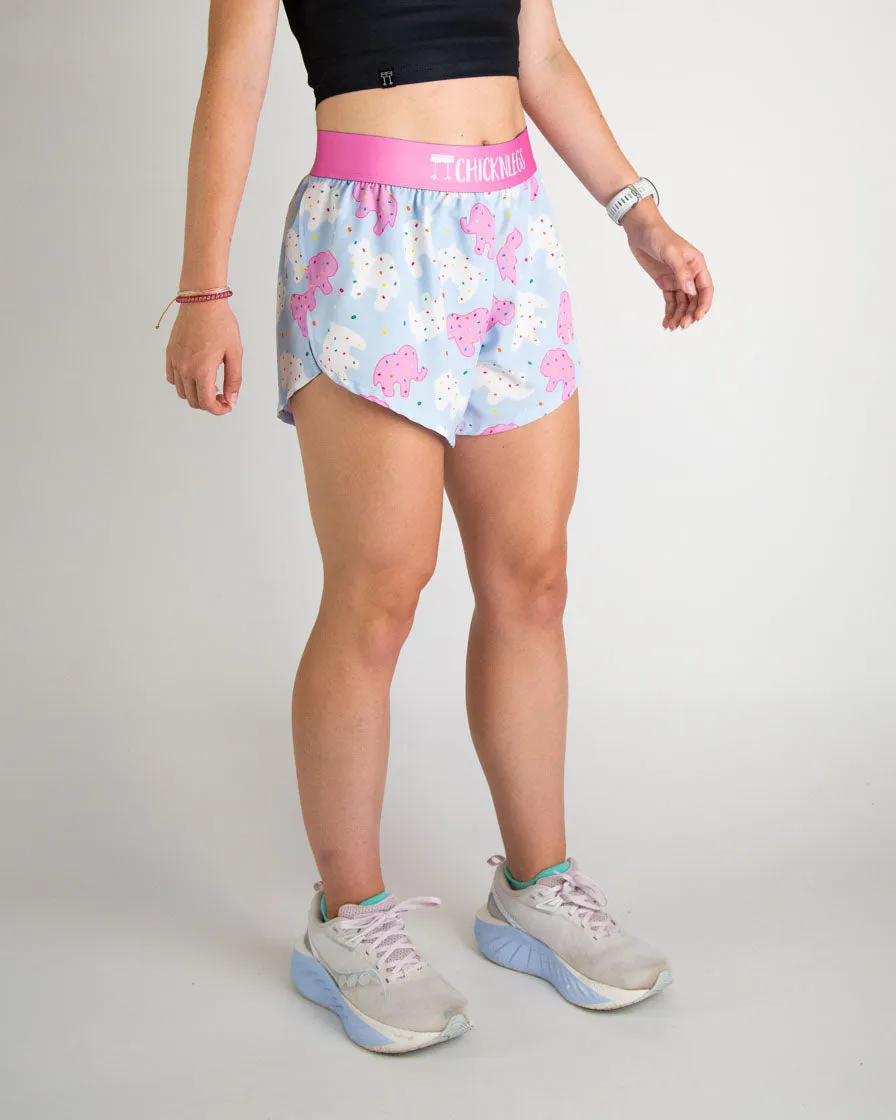 Women's Animal Cookies 4" Split Shorts Contemporary Design