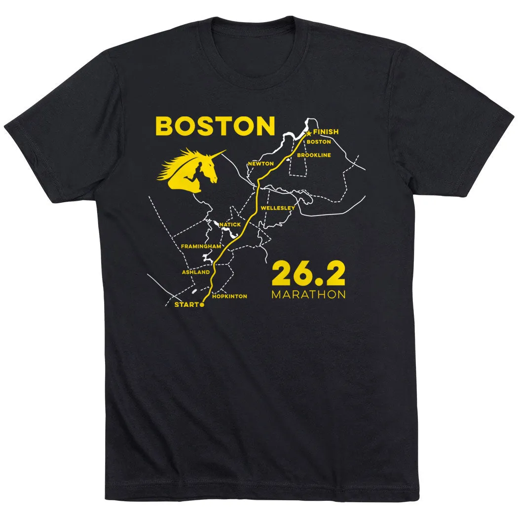 Running Short Sleeve T-Shirt - Boston Route Comfy and Versatile