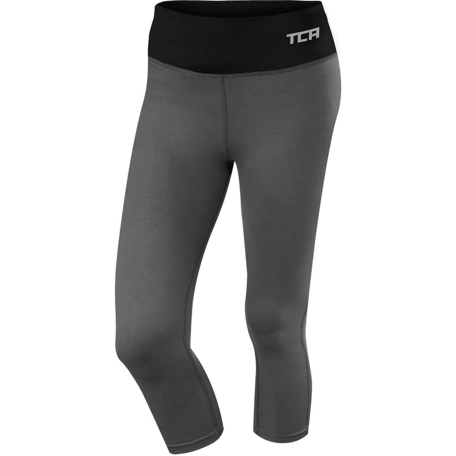 Durable Stitch All Ages TCA Pro Performance Supreme Womens 3/4 Capri Running Tights - Grey