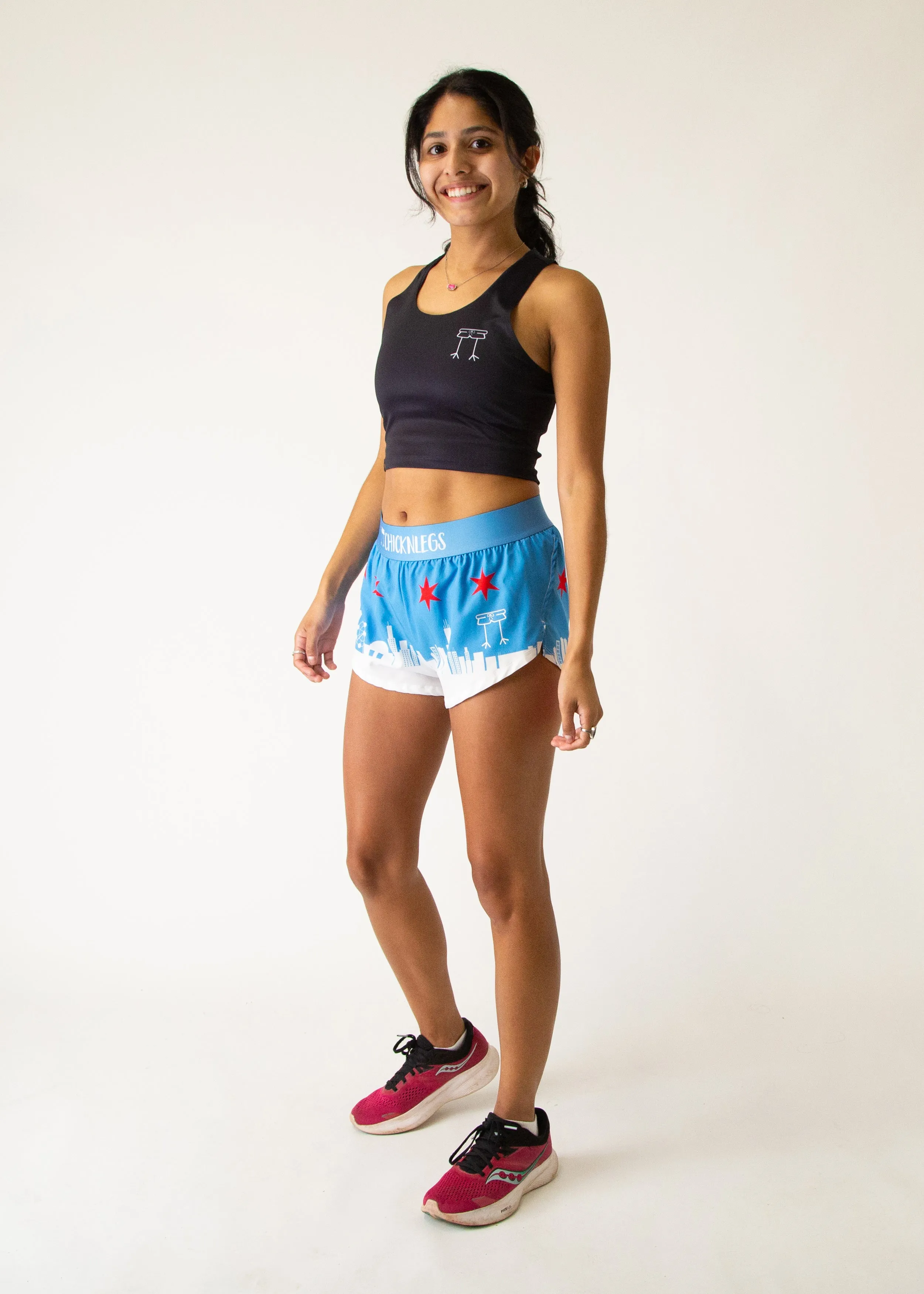 Board shorts Chic Comfort Women's Chicago Skyline 1.5" Split Shorts