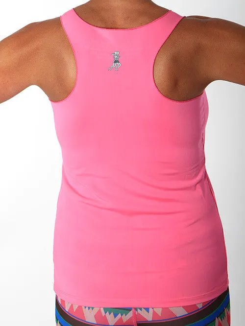 Bubblegum Performance Racerback Sport Tank Waste - reducing Tagless Design