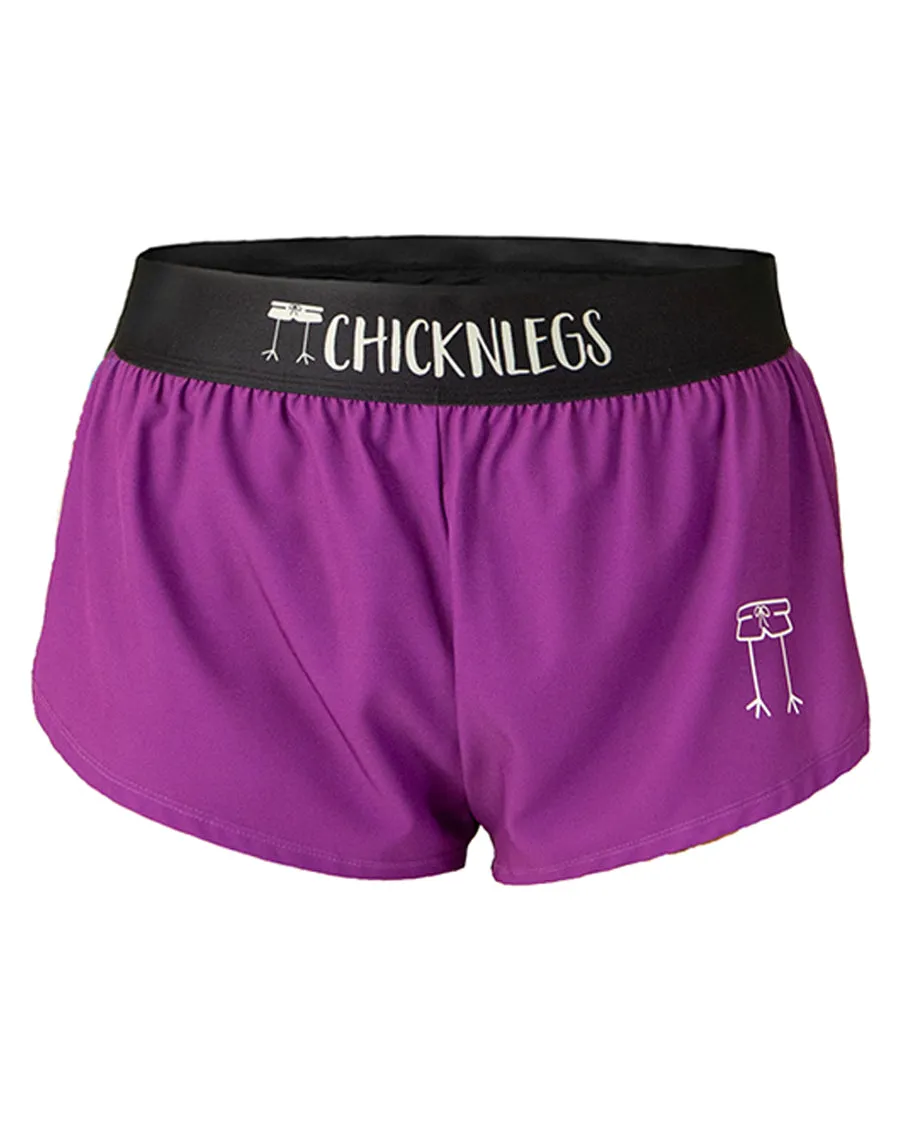 Breathable Performance Dynamic Tension Control Women's Deep Purple 1.5" Split Shorts