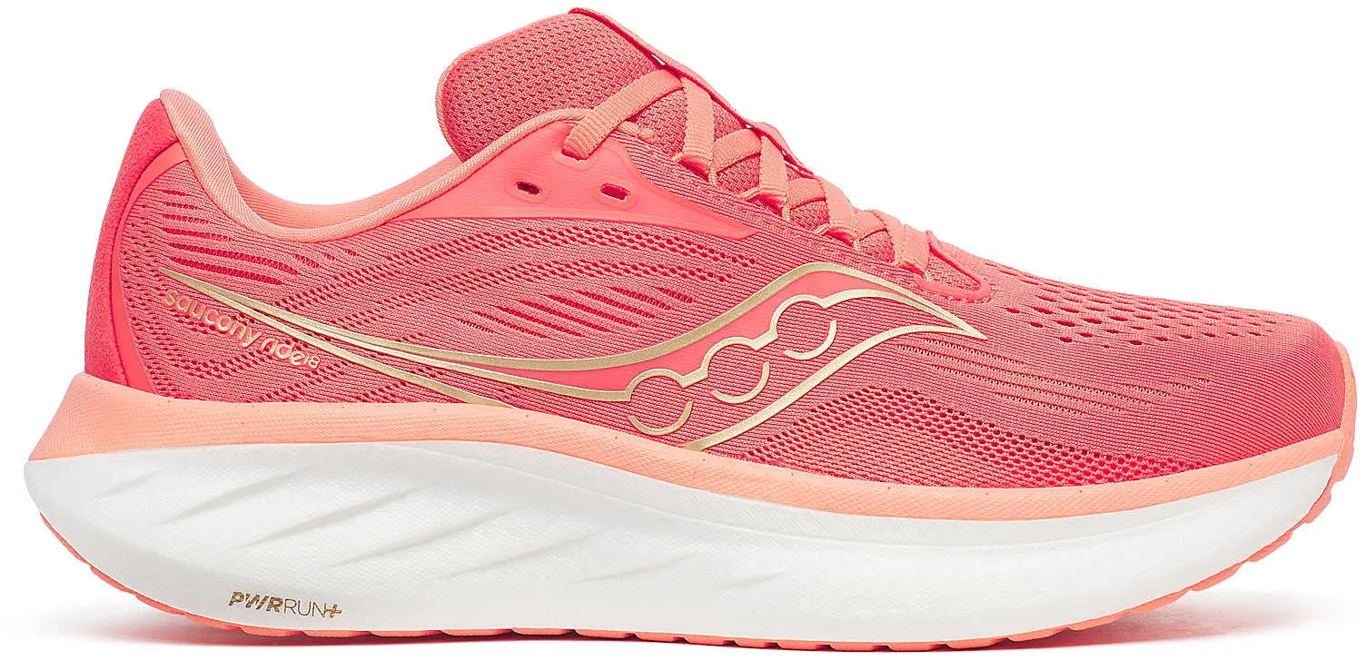 Saucony Ride 18 Womens Running Shoes - Pink Adaptive Harness outdoor sole