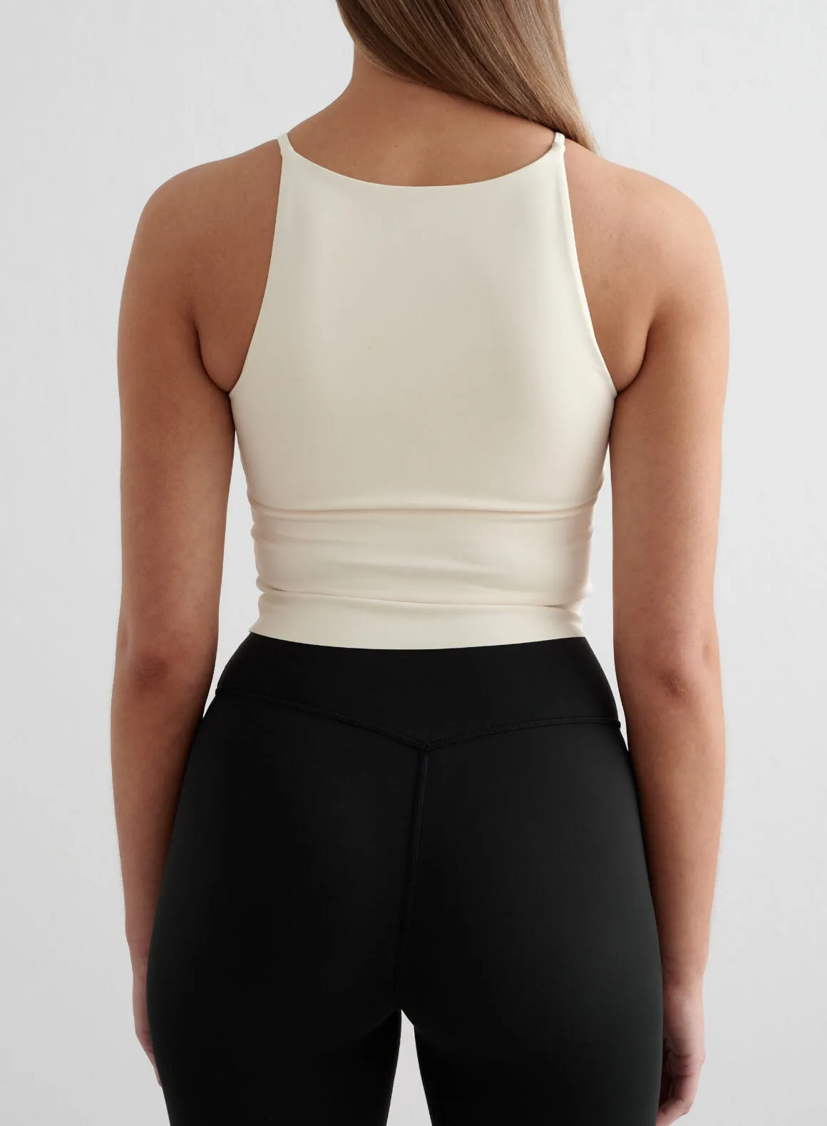 Almond Sense Halter Bralette Flexible Neckline Performance Optimized